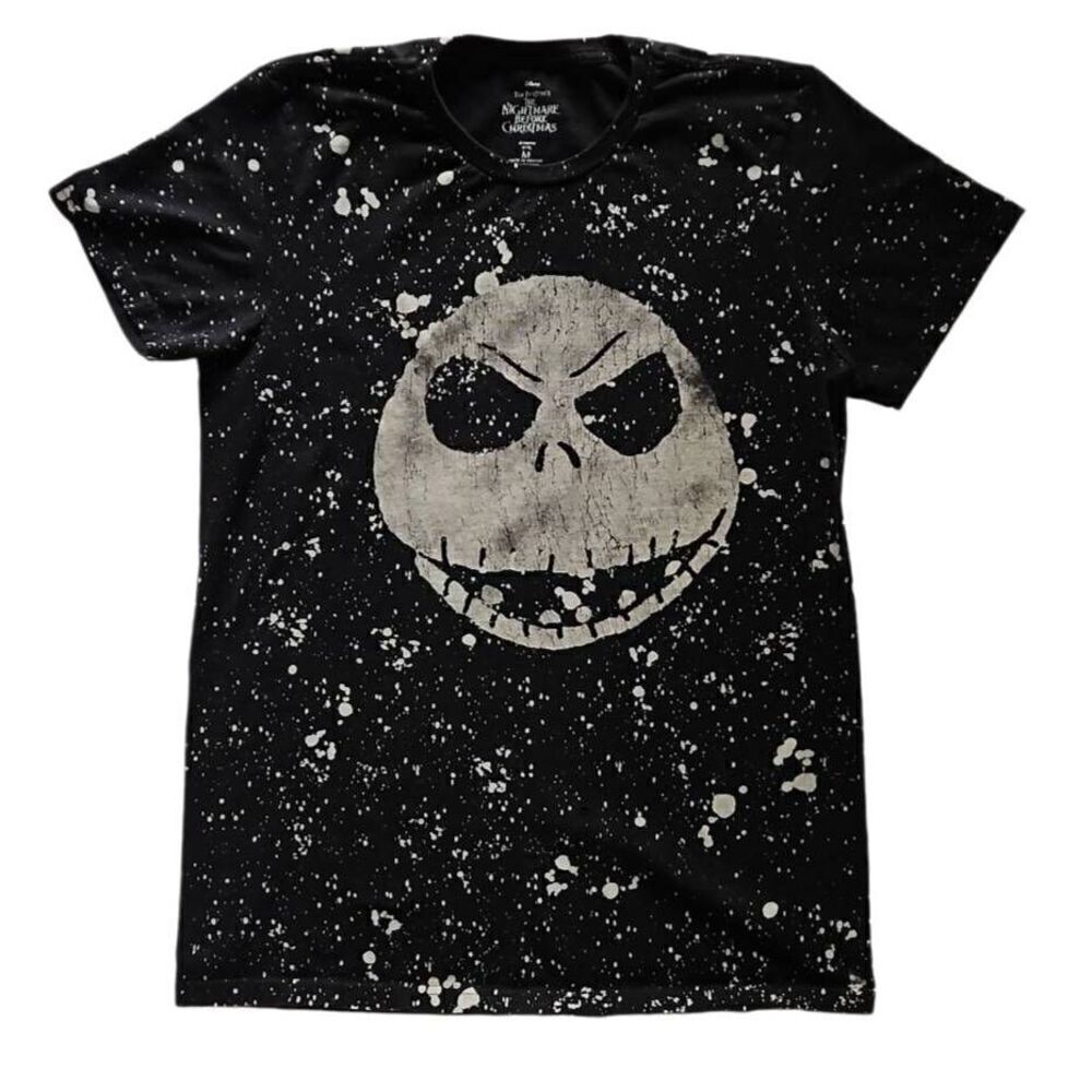 Disney The Night Before Christmas Jack Skellington Face T-Shirt Black Beige Medi